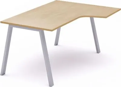 Produktbild von Schreibtisch Blanca L-Form rechts BxTxH 160x120x73cm Gestell grau Platte Melamin buche