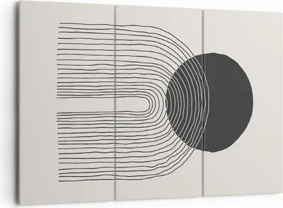 Produktbild von Bild auf Leinwand - Leinwandbild - 3 Teile - Boho Abstraktion Geometrie - 165x110cm - Wand Bild - Wanddeko - Wandbilder - Leinwanddruck - Bilder - Wanddekoration - Leinwand bilder - CE165x110-4747