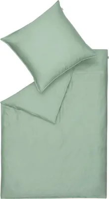 Immagine prodotto di Schöner Wohnen set di biancheria da letto in raso Colore puro salvia Dimensioni 155x220cm