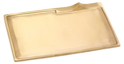 Kerzenplatte rechteckig 17x9cm Messing gold matt