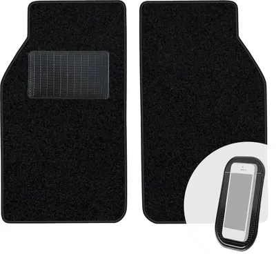 Produktbild von moto-MOLTICO Vorne Fußmatten Auto Velours Autoteppiche Schwarz Automatten Set 2-teilig passend für Opel Kadett D 1979-1984