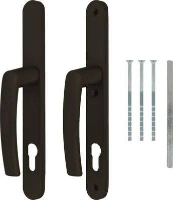 Produktbild von Türgriff / Türdrücker / Türklinke / Drückergarnitur DHS 92mm (Schildbreite 28mm) - Braun RAL 8019