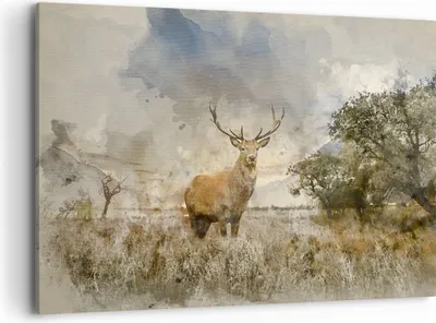 Produktbild von Bild auf Leinwand - Leinwandbild - rotwild natur - 100x70cm - Wand Bild - Wanddeko - Wandbilder - Leinwanddruck - Bilder - Kunstdruck - Wanddekoration - Leinwand bilder - Wandkunst - AA100x70-3465