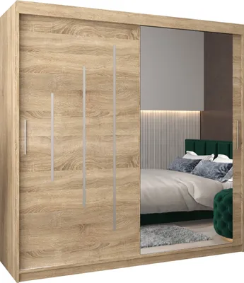 Produktbild von Kleiderschrank, Schiebetürenschrank Schlafzimmer, Schrank mit Spiegel YORK 2 200 cm
