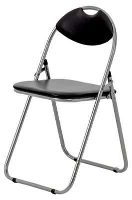 Produktbild von Gepolsterte Klappstühle - Metallrahmen, geeignet für Büro, Schreibtisch und Schlafzimmer - maximale Belastung: 114 kg - Schwarz