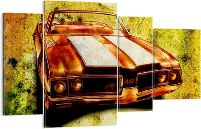 Produktbild von Bild auf Leinwand - Leinwandbild - Auto Geschwindigkeit Cabriolet - 120x70cm - Wand Bild - Wanddeko - Leinwanddruck - Bilder - Kunstdruck - Wanddekoration - Leinwand bilder - Wandkunst - DL120x70-0531