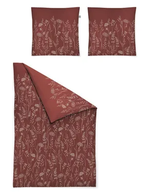Produktbild von LOESCHEN Irisette Mako-Satin Bettwäsche Set Verona 8298 Farbe rot-60 Größe 155x220 + 1x80x80 cm