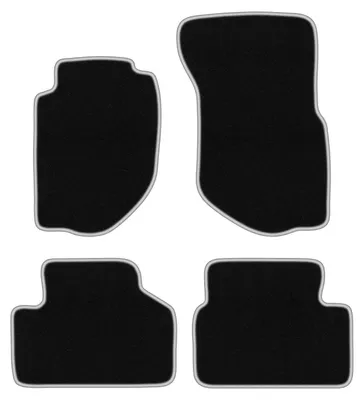 Produktbild von Fußmatten Velours Schwarz/Silber für Volvo 740 / 760 1984-1991 Set 4-tlg