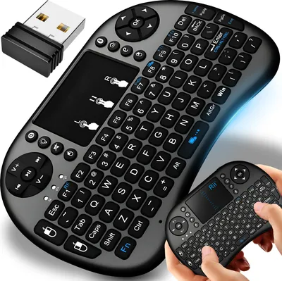 Image de Mini clavier sans fil pour Android TV BOX Smart TV PC portable Wireless Touchpad Maus Handheld Keyboard QWERTY Mini clavier sans fil 2,4 GHz Retoo