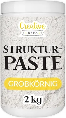 Produktbild von Creative Deco Structure Paste Coarse 2 kg | Biely tmel na akrylové maľovanie | Modelovacia pasta na umelecké projekty, akrylové farby, DIY, 3D efekty, textúry | Jednoduchá aplikácia paletovým nožom
