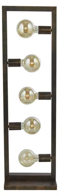 Image de Lampadaire, métal rouillé, 5 flammes, H 160 cm