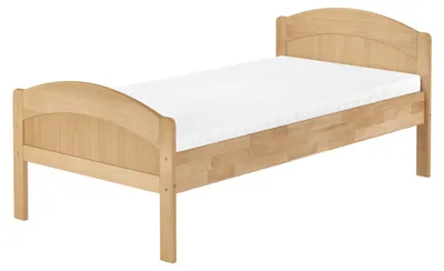 Produktbild von Holzbett mit hoher Sitzkante Seniorenbett Buche natur 90x200 Zubehör wählbar V-60.75-09Rollrost und Matratze inkl.