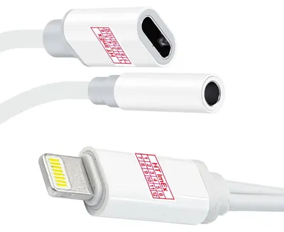 Produktbild von Y-Adapter Splitter kompatibel mit iPhone Stecker zu 3.5mm AUX-Klinkebuchse
