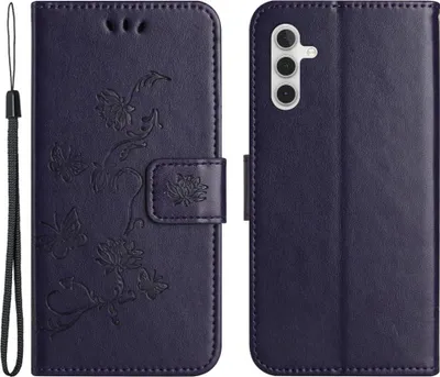 Produktbild von Samsung Galaxy S25 / S24 Hülle - Coverup Blumen & Schmetterlinge Klapphülle - Lila