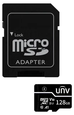 Produktbild von MicroSD-Speicherkarte Uniview 128GB C10 mit Adapter