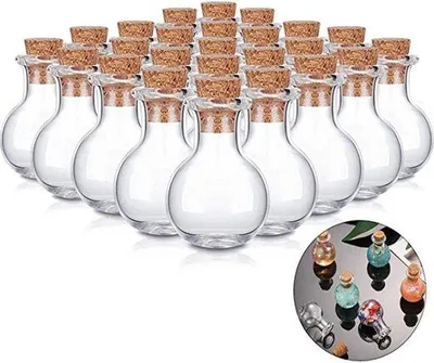 Produktbild von Miniflaschen-Set 30 Stück Glas mit Korken für Dekoration