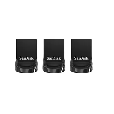Immagine prodotto di SanDisk Ultra Fit - Unità flash USB - 32 GB - USB 3.1 - Nero (confezione da 3)