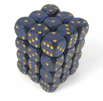 Obrázok produktu pre Chessex Zlaté kobaltové bodkované kocky D6 12 mm sada 36 kusov