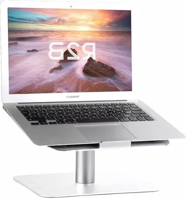Obrázok produktu pre Stojan na notebooky s uhlopriečkou 10–17 palcov – nastaviteľný a otočný – držiak na notebook – čierny – podstavec na laptop