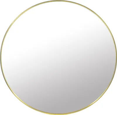 Zdjęcie produktu dla LUSTRO ŁAZIENKOWE ŚCIENNE OKRĄGŁE RAMA LOFT ZŁOTE 50 cm