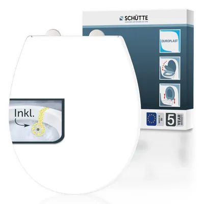 Produktbild von SCHÜTTE Duroplast WC-Sitz WHITE,  Europe, mit Absenkautomatik und Schnellverschluss, inklusive Duftstein
