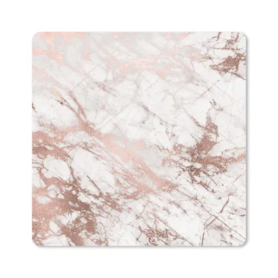 Produktbild von MuchoWow® Mauspad Mousepad Marmor - Muster - Rosa - Weiß 30x30 cm - Mousepads - Maus Mat - Pad - Mausunterlage - Gaming
