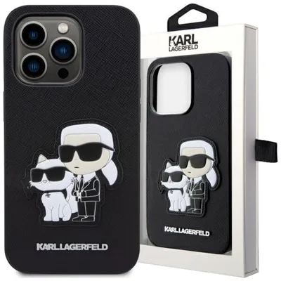 Produktbild von Karl Lagerfeld KLHCP14XSANKCPK iPhone 14 Pro Max 6,7" pevné pouzdro černý/černý Saffiano Karl & Choupette