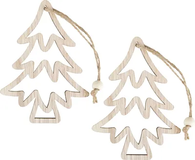 Produktbild von Holz-Anhänger Tannenbaum "Hollow", 2 Stück
