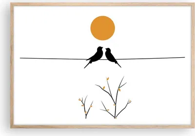 Produktbild von Gerahmtes Poster - Rahmen in heller Eiche - Bild Vögel Sonne - 91,5x61 cm - Wand Bild - Wanddeko - Wandbilder - Kunstposter - Wandposter - Bilderrahmen - Bilder - Kunstdruck - P2NAA91x61-4772