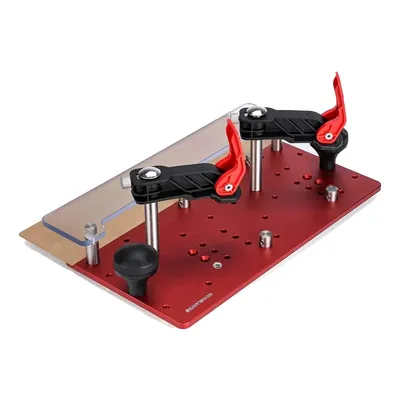Immagine prodotto di Utensile per la lavorazione del legno a slitta, regolazione precisa, design ergonomico, materiali resistenti, rosso con scala graduata