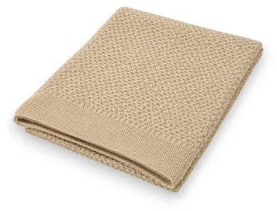 Produktbild von Baby Strickdecke » weiche Decke aus 100% Baumwolle » Babydecke 70x90cm » Krabbeldecke & Kuscheldecke » für Babys & Kleinkinder: Beige Farbe: Beige