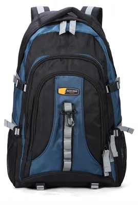 Produktbild von Aoking Uni Rucksack, Schwarz, mit Reißverschluss, 40x28x65 cm, 3 Fächer und multifunktionale Taschen