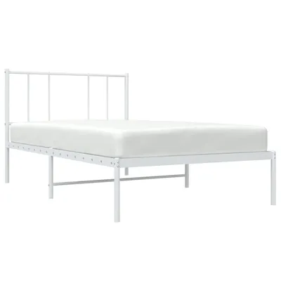 Produktbild von "2026 Aktion" Metallbett ohne Matratze mit Kopfteil Weiß 75x190 cm - Einfache Montage - - DEMöbel8824133