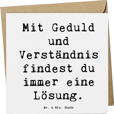 Produktbild von Mr. & Mrs. Panda Grußkarte Spruch Konflikte friedlich lösen - Weiß - Geschenk, Trost, Vertrauem, Glückwunschkarte, Lebensweisheit, doppelkarte, anlasskarte, Geschenkideen