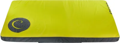 Crux III Crashpad von Edelrid; gelb mit grauem Rand; ideal für Kletterer.