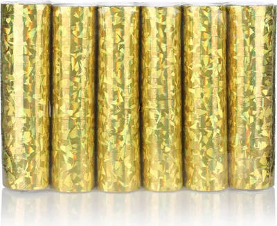 Produktbild von KarneLux Luftschlangen Gold Glitzer Metallic - 6er Pack