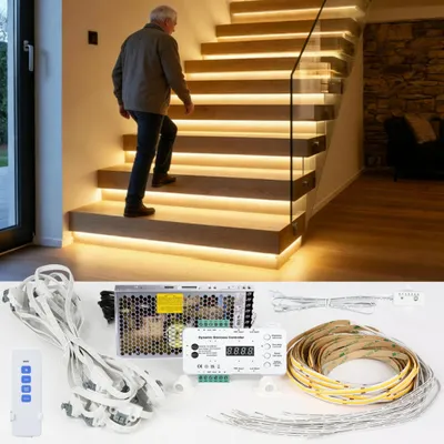 Obrázek produktu pro LED osvětlení schodiště s detektorem pohybu a senzorem denního světla, 100 cm, 16 schodů