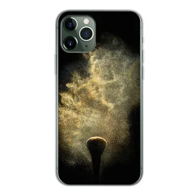 Produktbild von MuchoWow® Handyhülle Schutzhülle Hülle für iPhone 11 Pro Goldpulver auf schwarzem Hintergrund Silikon Softcase Handy Hülle - Handy