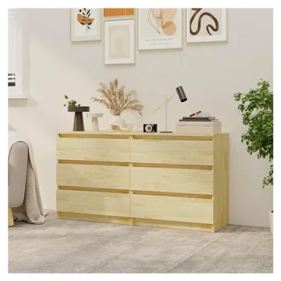 Produktbild von Nachttische 2 Stück, 60x36x64 cm, Nachttischschrank aus Kiefernholz