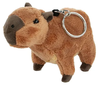 Produktbild von Kuscheltier Schlüsselanhänger Capybara 13 cm braun Plüschwasserschwein