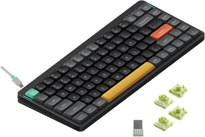 Zdjęcie produktu dla Bezprzewodowa mechaniczna klawiatura Slim Nuphy Air75 V2, LED RGB, QWERTY US, bazaltowa czerń, przełącznik Aloe