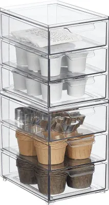 Produktbild von Kunststof Snack-Organizer Set von 2 Stück - Durchsichtig