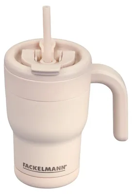Obrázok produktu pre Izolovaný hrnček na pitie Fackelmann x Pamela Reif 420 ml v pastelovo béžovej farbe Ideálny na cesty, udržuje nápoje v perfektnej teplote