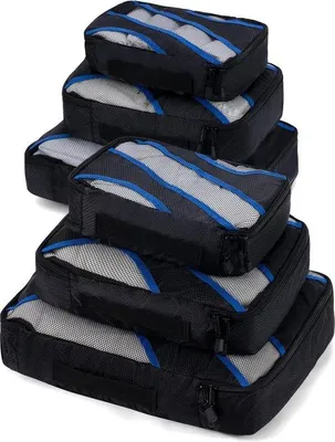 Productafbeelding van Famanu Compressiekoffer Organizer - Zwart, 6 stuks