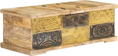 Zdjęcie produktu dla Maison Exclusive – stolik kawowy 100 x 50 x 35 cm z litego drewna mango