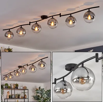 Produktbild von Fossobiubo Deckenlampe aus Metall/Glas in Schwarz/Chromfarben/Klar