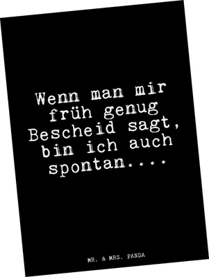 Produktbild von Mr. & Mrs. Panda Postkarte Wenn man mir früh... - Schwarz - Geschenk, Glizer Spruch Sprüche Weisheiten Zitate Lustig Weisheit Worte, Ansichtskarten, Postkarten, Freund