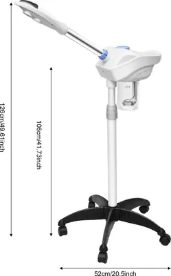 Produktbild von Multifunktionaler Gesichtsdampfer - 08A - 360° drehbare Düse - Rollen - EU-Stecker 220-240V 50-60Hz - 750W - Für Salon & Zuhause - Weiß