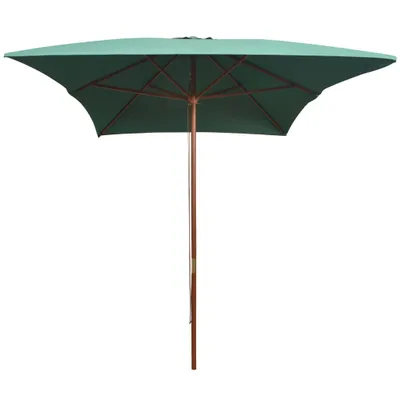Produktbild von vidaXL Sonnenschirm 200x300 cm Holzmast Grün