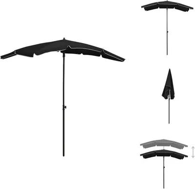 Obrázek produktu pro vidaXL Slunečník s tyčí 200x130 cm černý - Slunečníky a slunečníky